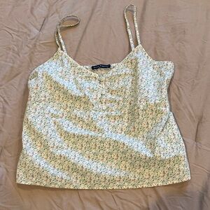 Brandy Melville Cream Floral Camisole